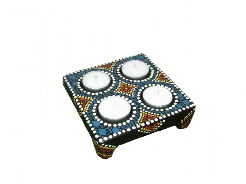 Teelichthalter Terrakotta Dot-Paint 14cm x 14cm
