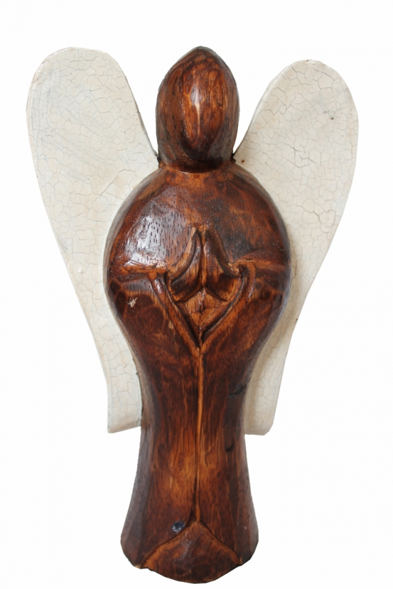 Holzfigur Engel antik 25 cm