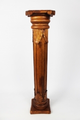 Blumensäule massiv Holz teak braun hellbraun Höhe 60cm 80cm 100cm 120cm