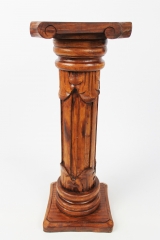 Blumensäule massiv Holz teak braun hellbraun Höhe 60cm 80cm 100cm 120cm