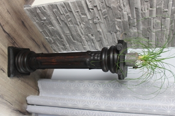 Dekorative Blumensäule massiv Holz dunkelbraun Höhen 60cm 80cm 100cm 120cm