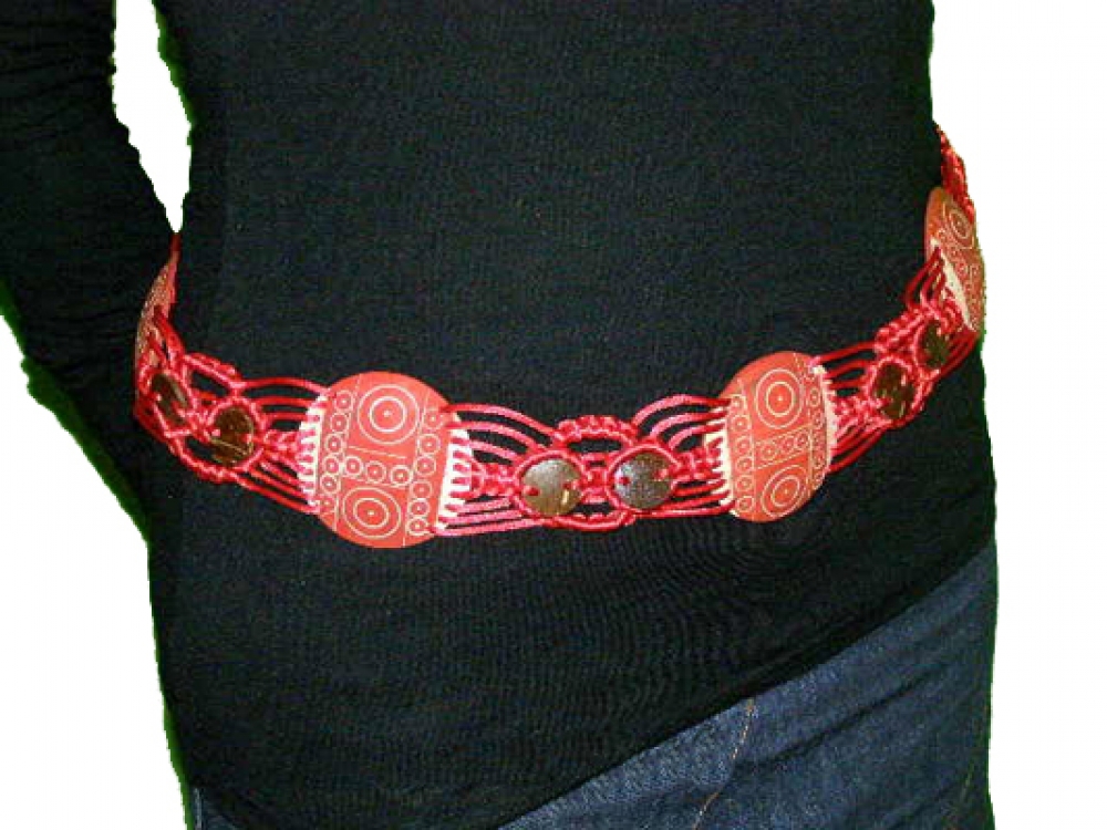 Hüftgürtel "Kokos" rot