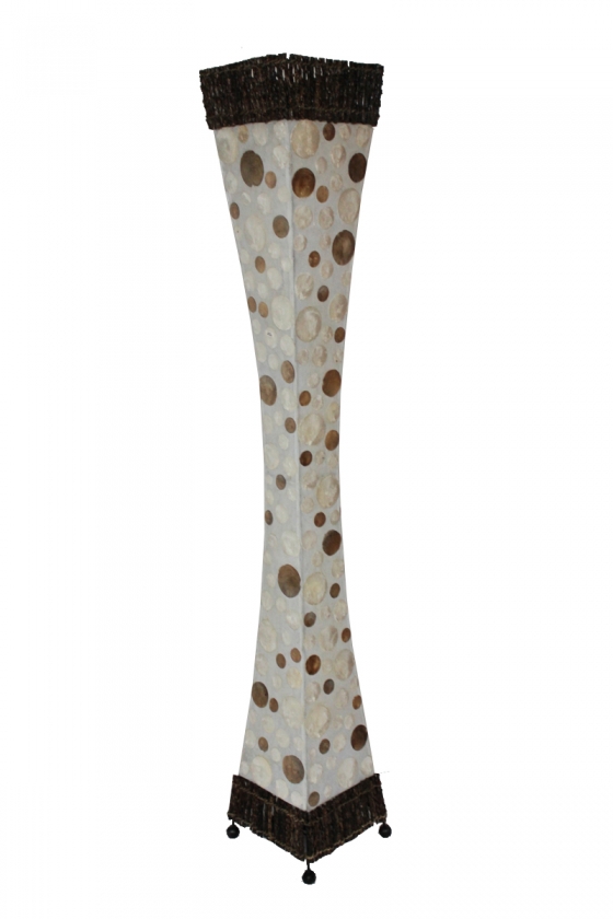 Elegante Bodenlampe "Perlmutt-Rings" 150cm