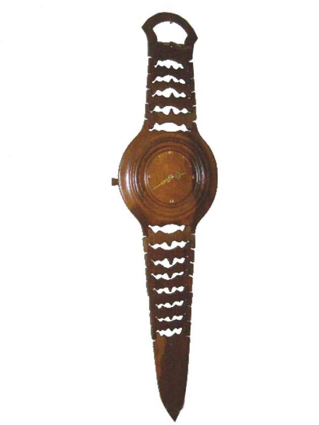 Teak-Wanduhr