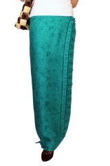 Farbenfroher Sarong blau, türkis mit Blütenmotiv 160 x 120 cm